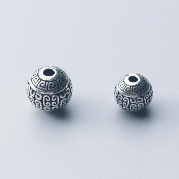 Accesorio de joyería DIY: espacioso con abalorios redondos 925