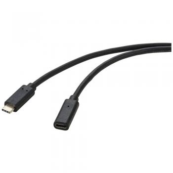Renkforce USB 3.2 USB-C Cable, 1.00 m, Black PVC Coating