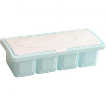 4-Grid Condiment Holder with Spoon