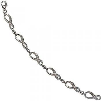 Unendlichkeit Armband 925 Silber mit Zirkonia 19 cm