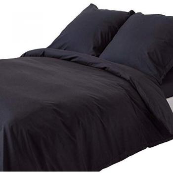 Couverture élégante Homescapes Noir en coton égyptien 200 fils – Ensemble housse + taies