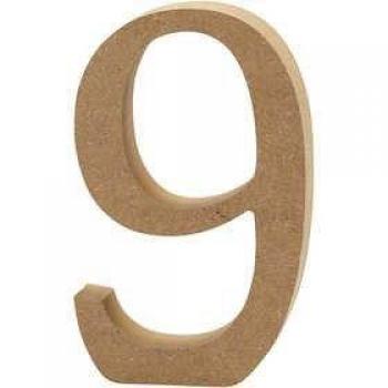 13cm MDF Number 9 Home Decor