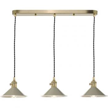 Sospensione a Barre Hadano in Ottone con 3 Luci