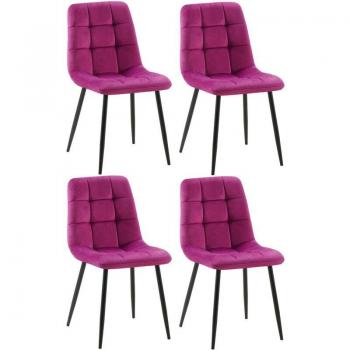 Sedie Nero Metallico Velluto Set 4