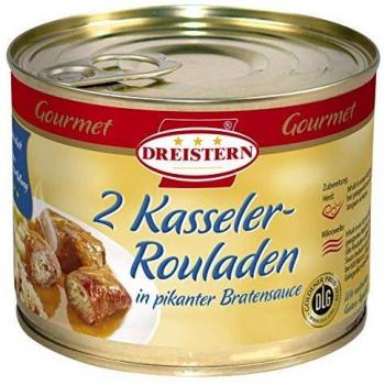 DREISTERN 2 Kasselerrouladen (12×500 g) – handgewickelt, in nachhaltiger Konserve