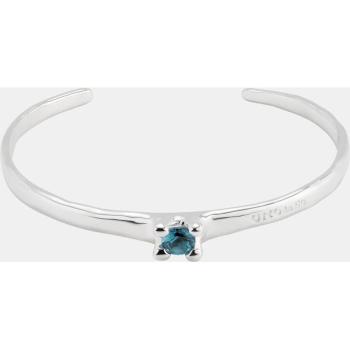 Pulsera Rígida de Plata con Destello Azul