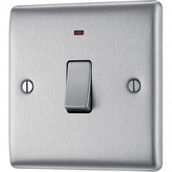 BG Electrical NBS31-01 Double Light Switch with Power Indicator