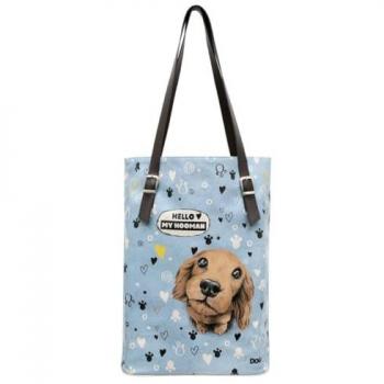 DOGO Vegan Damen Umhängetasche Tall Bag Hello My Hooman