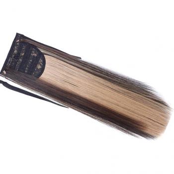Blond Enroulé Long – Postiche Synthétique Lisse MANWEI, Pince Naturelle, Thermo-Resistant