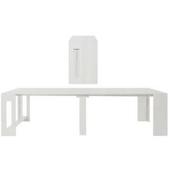 Mesa de comedor blanca extensible Pratika 90-300 cm