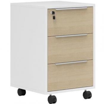 Cajonera de oficina con ruedas Homcom 3 cajones cerradura y 2 llaves 40x40x63.5 cm