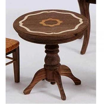 Miniatur Nussbaum Tisch (Intarsie) 1:12 – Artikel 46102