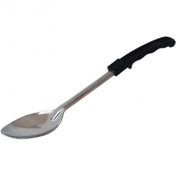 Cuillère à platine inox pleine manche, poignée plastique, 33 cm de long