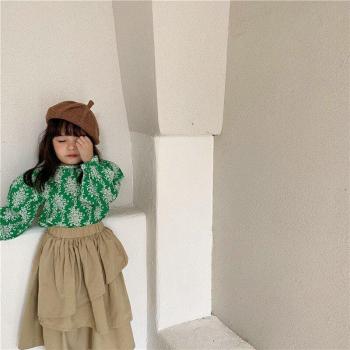 Camiseta de Otoño para Niñas con Estampado Floral