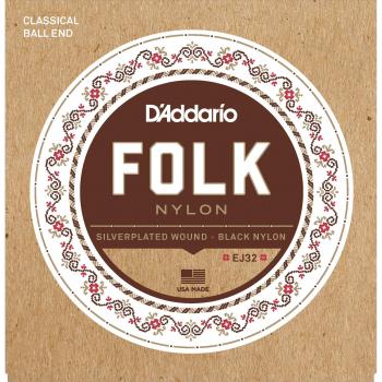 D'Addario EJ32 Folk Nylon Classical Ball End Strings Classic