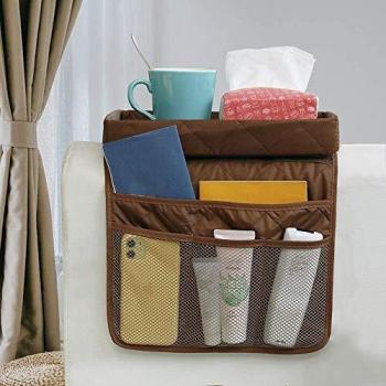 Sofa Armrest Storage Caddy with Cup Holder