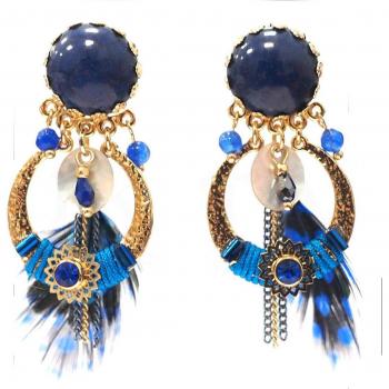 Lily Trésor Q1045: Clips Lilipoupettes azul dorado 65x25 mm