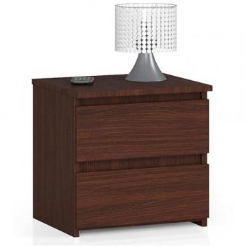Nore Nachttisch Minimalist CL2 in Wenge – 2 Schubladen, B40 H40 T35