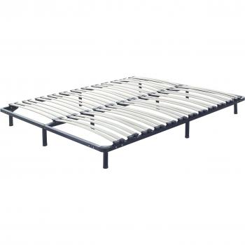 Solid Wood Slats King Size Bed Base on Legs
