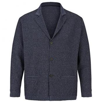 Herren Strickjacke ASGER aus Baumwoll-Mix in Blau Gr. XL