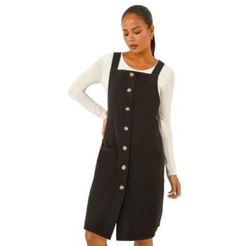 Roman Robe femme petite en velours côtelé noir (EU 40 / UK 12)
