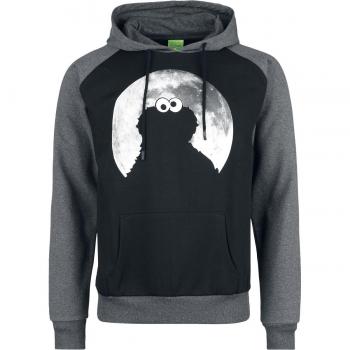 Men's Sesame Street Cookie Monster Hoodie, Sizes S to XXL, Black-Grey