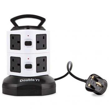 UltraPlug 8‑Port Extension Socket with Retractable 9.8 ft Cable