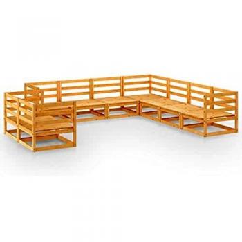 VidaXL Completino da Giardino 9 Pezzi in Legno di Pino