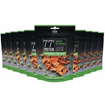 Grillido Protein Chips | 77% Eiweiß Nur 9% Fett | Der Eiweißreichste Snack der Welt (Scharf), 10 x 25 g