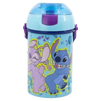 Botella de plástico con tapa y pajita Stitch 450 ml