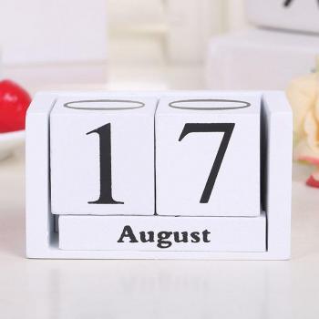 Calendario de Madera Vintage para Escritorio