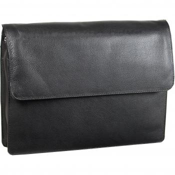 Leonhard Heyden 38 cm Classic Black Leather Satchel