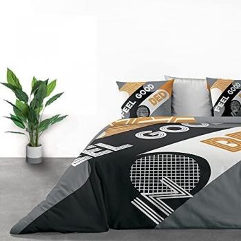 Les Ateliers du Linge Parure de lit Feel Good Bronze avec Housse de Couette et taie(s) d'oreiller unie