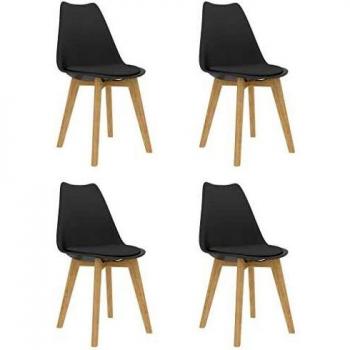 4 Grey Plastic Dining Chairs Set