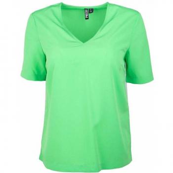 Top colorato con maniche corte e scollatura a V per donna PIECES XS blu