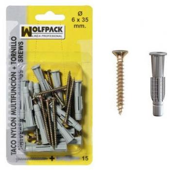 Wolfpack Taco Multiacción+tornillo MU 6x35 Mm. (15 Piezas)
