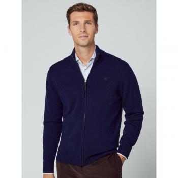 Jersey de punto Hackett de lana Merino para hombre en color azul marino