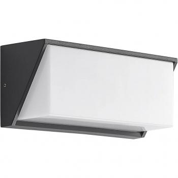 Lindby LED Außenwandleuchte Malim, LED-Leuchtmittel fest verbaut, warmweiß, Modern, Aluminium, Kunststoff, dunkelgrau, weiß, 1 flammig, inkl
