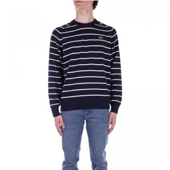 Blusa Casual Lacoste Rayas Hombre Algodón Cuello Redondo