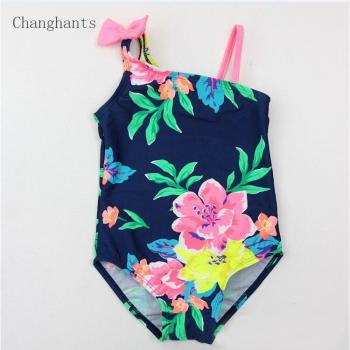 Ropa de Piscina Azul Oscuro con Motivo Floral