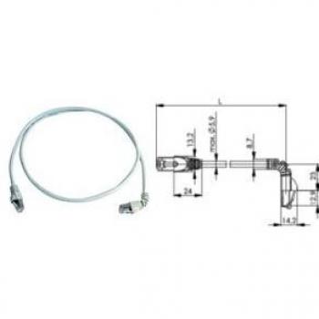 Câble Telegärtner RJ45 S/FTP 0.5 m Gris avec Manchon de Protection