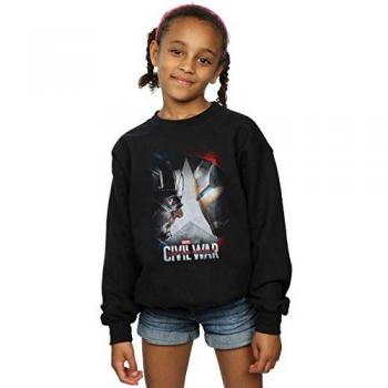 Marvel Studios Girls Captain America Civil War Sweatshirt Black 12-13 Years