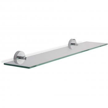 Bathroom Glass Shelf, Flexi-Fix Fittings Included, Chrome Coated, Croydex Pendle