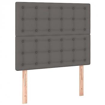 Kunstleder Kopfteil mit LED von vidaXL in Grau 80x5x118/128 cm