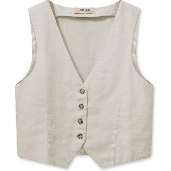 MOS Mosh Women's Beige Linen Blazer Vest