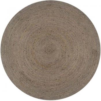 Tapis de jute gravé à la main, 90 cm, ton gris naturel
