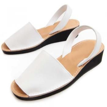 Sandalia de Piel Purapiel Modelo Ibisc24 Blanco