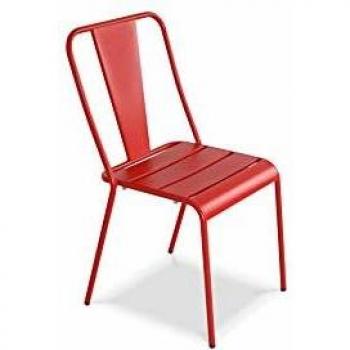 Poltrona da esterno in metallo rossa