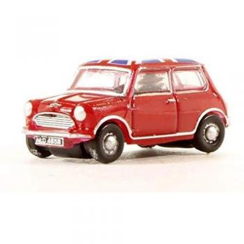 Oxford Diecast Auto – Tartan‑Rot, Union Jack Austin Mini (NMN001)