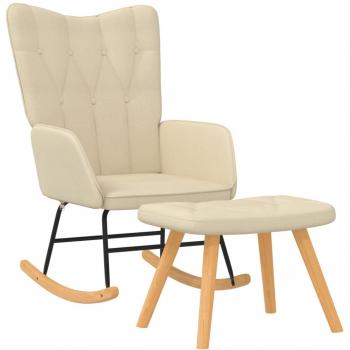 Sillón Ripple con reposapiés crema de tela